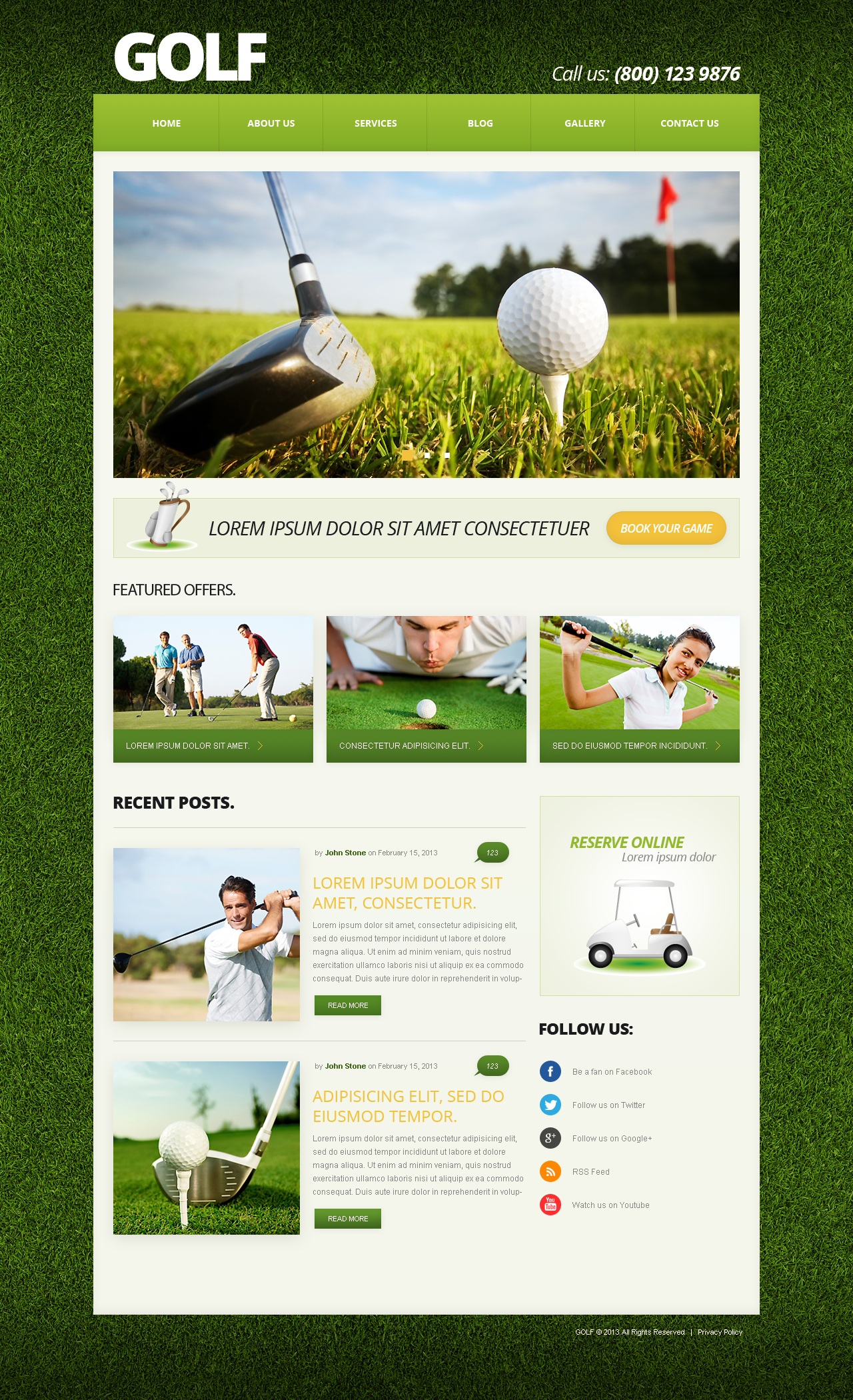 Golf Responsive Joomla Template #50588