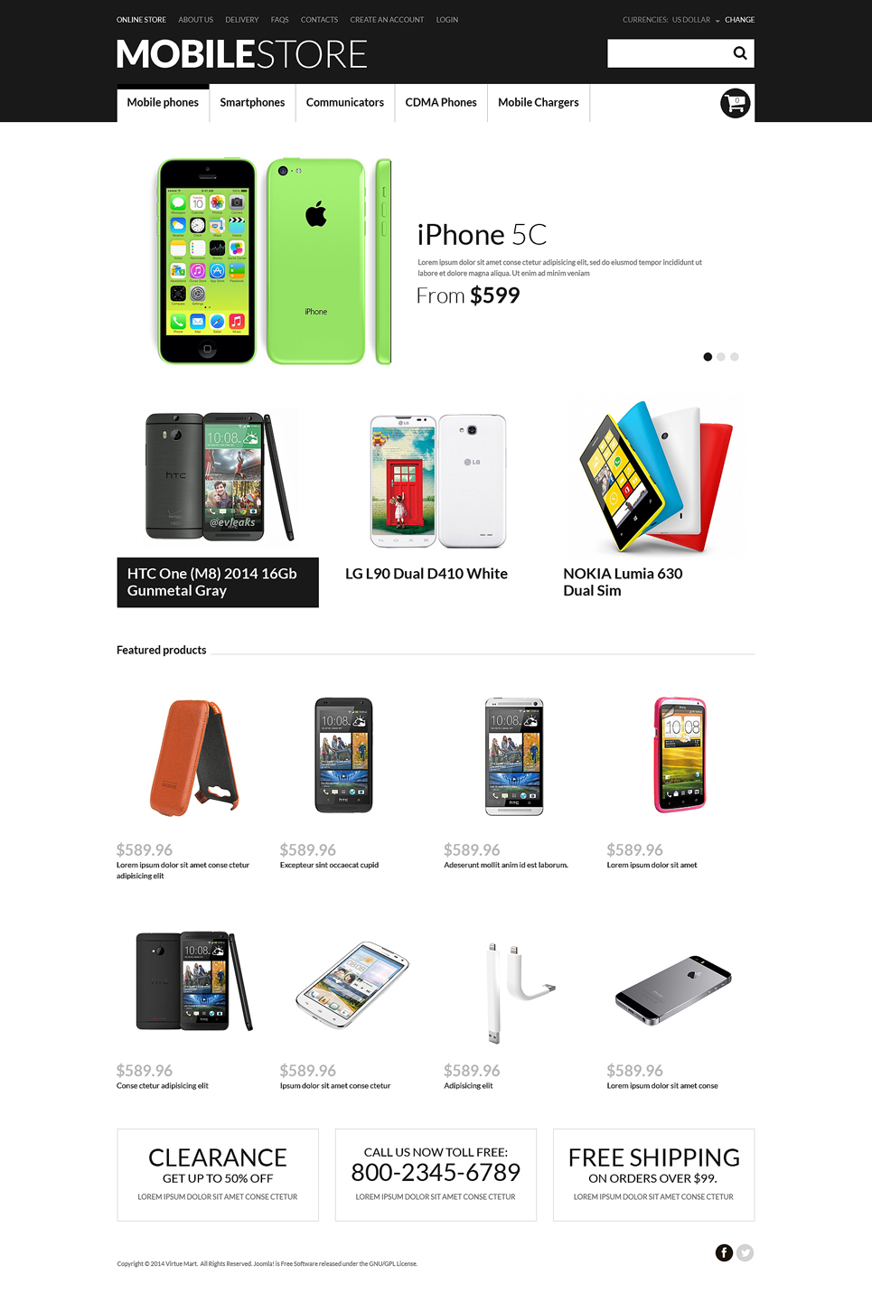 Mobile Store VirtueMart Template New Screenshots BIG