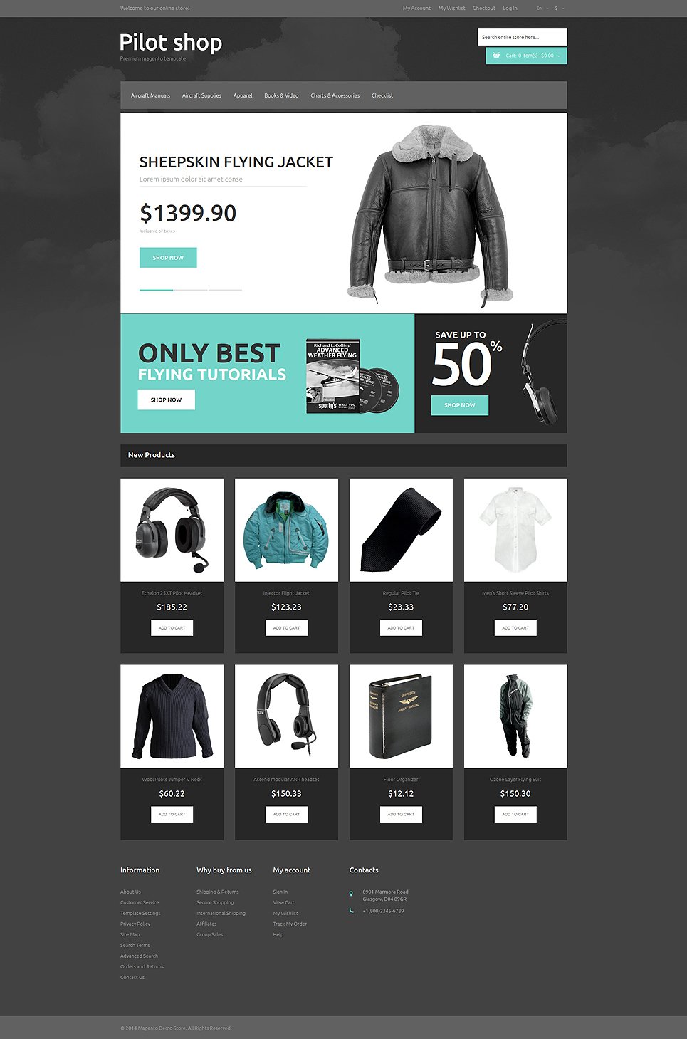 Online Pilot Store Magento Theme New Screenshots BIG