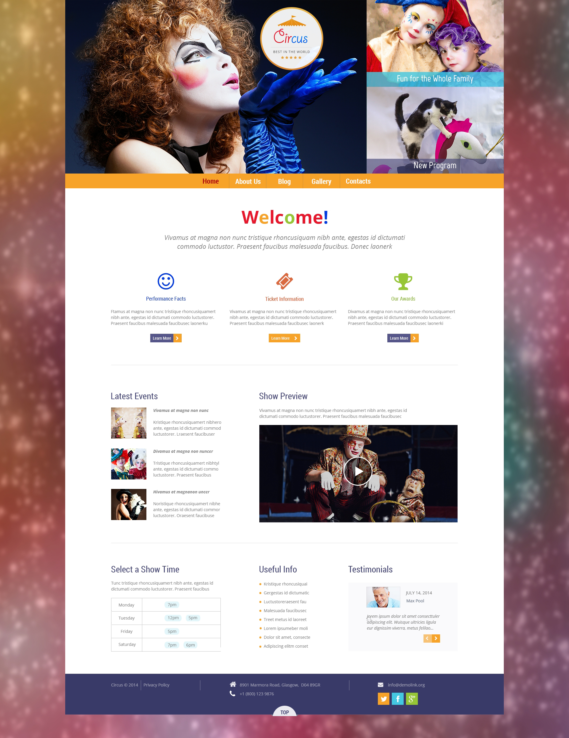 Reszponzív Circus Wonders WordPress Theme WordPress sablon 50531