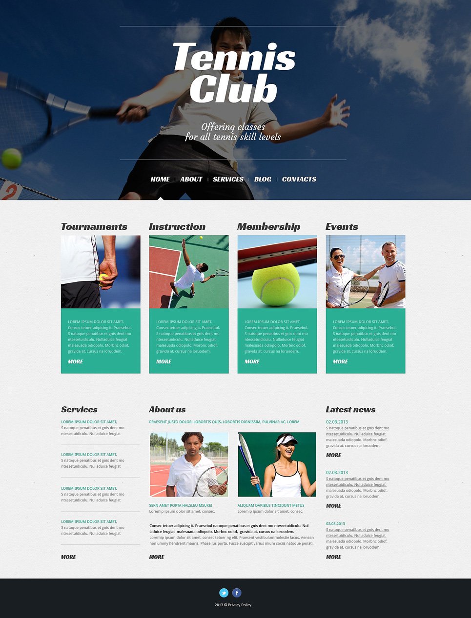 Tennis Responsive WordPress Theme New Screenshots BIG