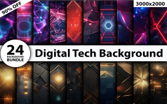 Digital tech background bundle