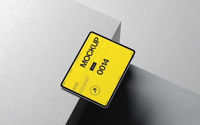 Floating Device Tablet Mockup on Surface Product Mockup