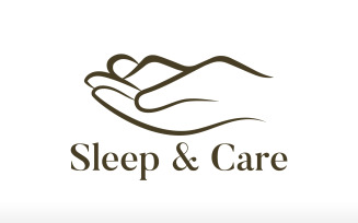 Human Body Sleep In Hand Comfort Care Logo Design