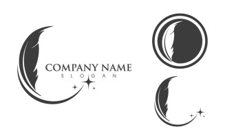 Pen feather writer logo illustration design template v.5