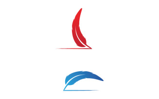 Pen feather writer logo illustration design template v.6
