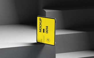 Tablet Mockup on Modern Staircase Background