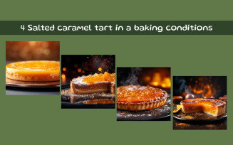 Salted caramel tart in a baking conditions