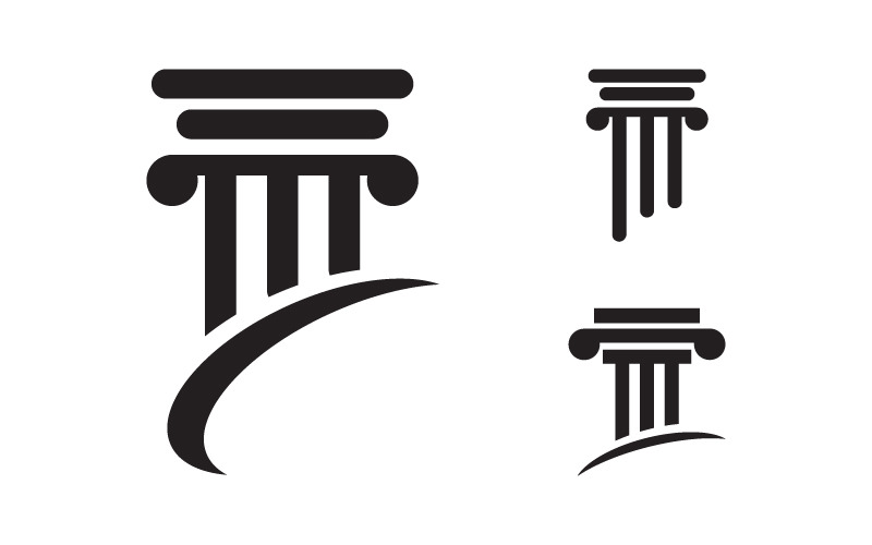 Column justice law Icon Vector illustration design template v.3 Logo Template