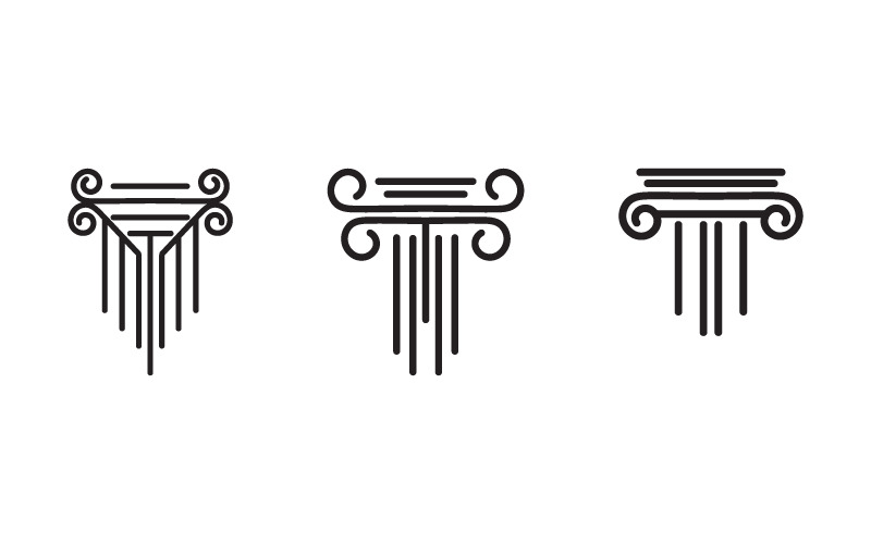 Column justice law Icon Vector illustration design template v.4 Logo Template