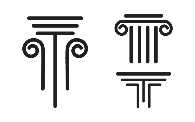 Column justice law Icon Vector illustration design template v.5 Logo Template