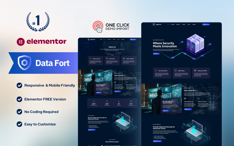 Data Fort — Cyber Security Services Elementor Template Kit Elementor Kit