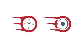 Clock vector flat illustration design template v.3