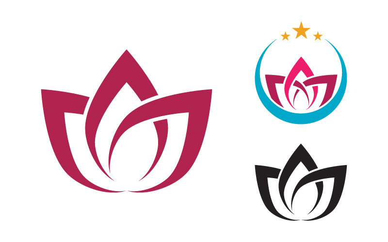 Lotus Logo Beauty Salon Cosmetic skincare vector icon design v.1 Logo Template