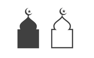 Mosque Islamic Vector icon logo design illustration Template v.12