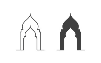 Mosque Islamic Vector icon logo design illustration Template v.13