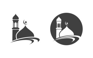 Mosque Islamic Vector icon logo design illustration Template v.17