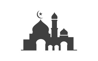 Mosque Islamic Vector icon logo design illustration Template v.1