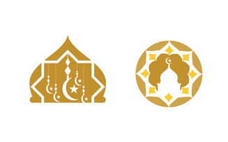 Mosque Islamic Vector icon logo design illustration Template v.20