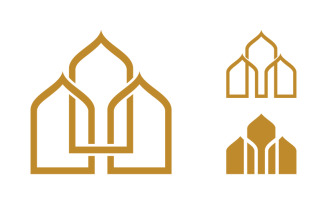 Mosque Islamic Vector icon logo design illustration Template v.23