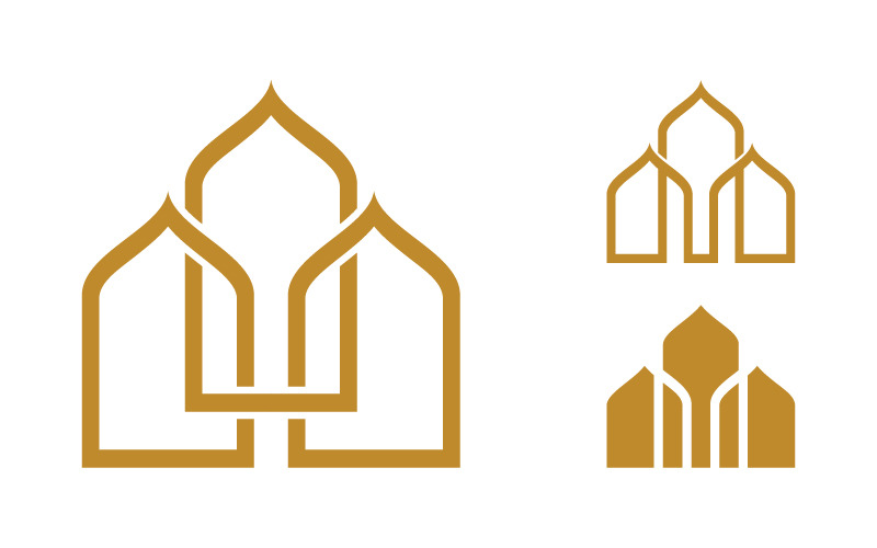 Mosque Islamic Vector icon logo design illustration Template v.23 Logo Template