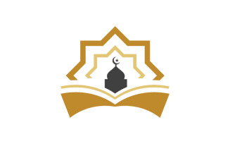 Mosque Islamic Vector icon logo design illustration Template v.26