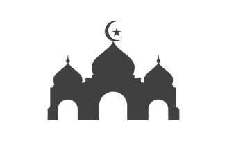 Mosque Islamic Vector icon logo design illustration Template v.3