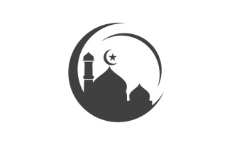 Mosque Islamic Vector icon logo design illustration Template v.5