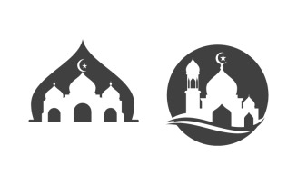 Mosque Islamic Vector icon logo design illustration Template v.7