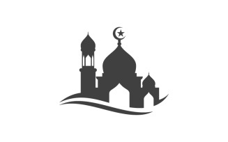 Mosque Islamic Vector icon logo design illustration Template v.8