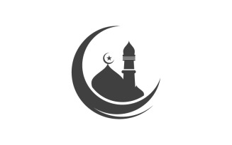 Mosque Islamic Vector icon logo design illustration Template v.9