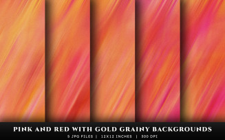 Pink and Red with Gold Grainy Texture Backgrounds