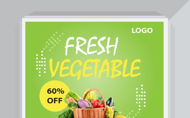 Fresh Vegetable Sale Poster: 60% Off Healthy Produce in City - Order Now! Social Media