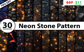Neon action stone pattern background bundle