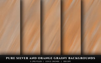 Pure Silver and Orange Grainy Texture Backgrounds