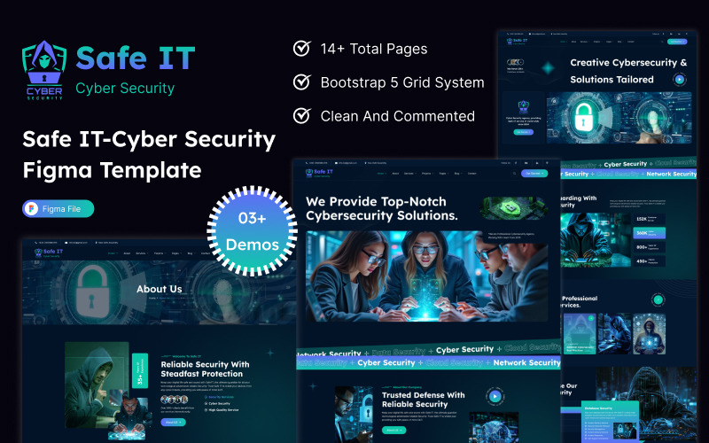 SafeIT Cyber Security Figma Template UI Element