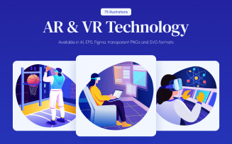 AR and VR Technology Art Set