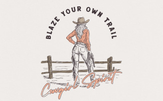 Blaze your own Trail Png, Retro Cowgirl Style Png, Vintage Western Shirt Png, Country Digital
