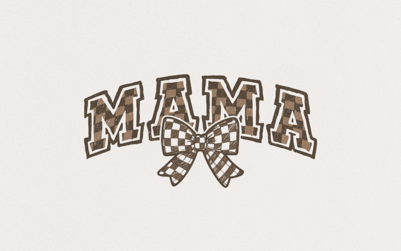 Checkered Mama PNG, Digital Download, Trendy Mama Sublimation, Retro Varsity Design, Funny Mama Illustration