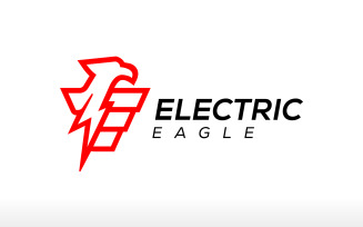 Electric Eagle Phoenix Bird With Volt Flash Spark Logo Design