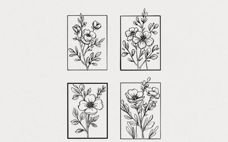 Floral PNG Digital Download, Flowers PNG, Minimalist PNG, Boho PNG, Sublimation Designs, Mama PNG, Illustration