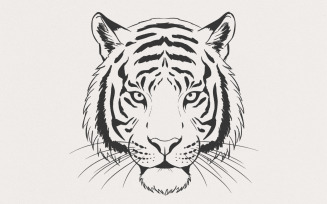 Majestic Tiger Head PNG, Wild Animal Art, Tiger Graphic Design for T-Shirts, Wildlife Love, Digital