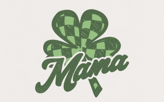 Mama St Patricks Day PNG, Sublimation Design, Retro St Patrick's, Lucky Shamrock, Checkered Mama