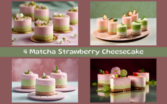 Matcha Strawberry Cheesecake