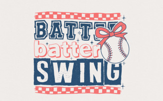 Retro Baseball PNG, Batter Batter Swing Baseball Mom Art, Baseball Game Day Design, Coquette Bow