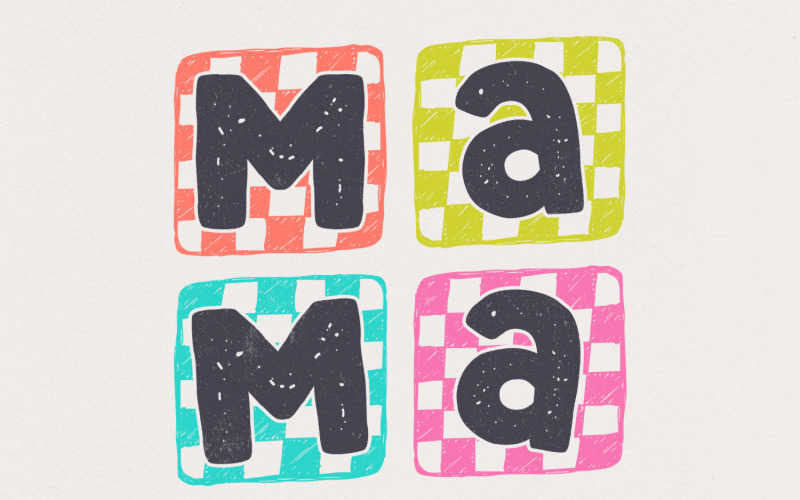 Retro Mama PNG, Checkered Mama Digital Design, Funny Mom, Trendy Motherhood, Sassy Mom Sublimation, Illustration