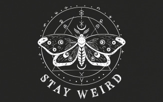 Stay Weird Clipart png, Witchy Vibes , Celestial Halloween, Goth Witch Shirt, Boho Vibes, Spooky