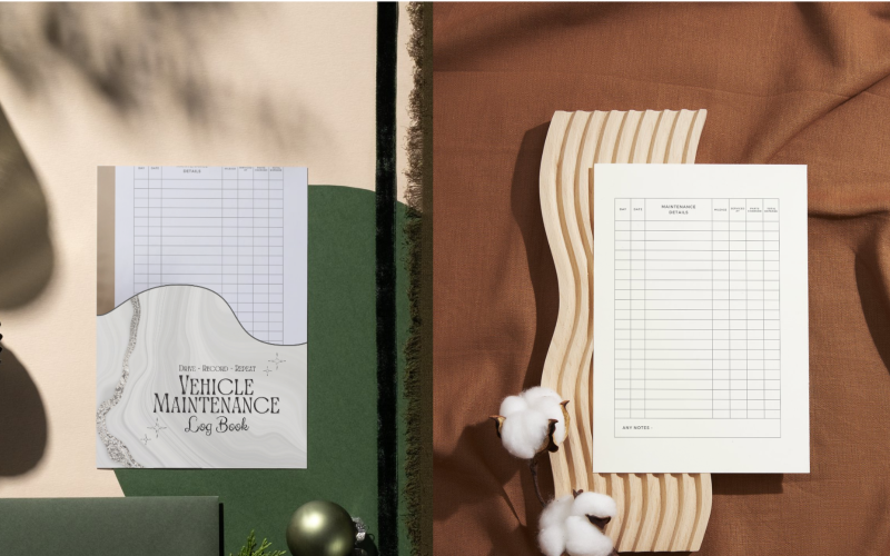 Vehicle Maintenance Log Book KDp Interior With Cover Design For Amazon Kindle Corporate Identity