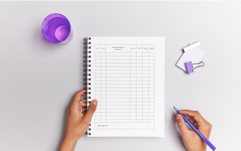 Vehicle Maintenance Log Book Repair & Service Tracker for Car, Truck ,Motorcycle Maintenance Corporate Identity