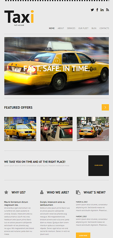 Kit Graphique #50615 Taxi Service Wordpress 3.x - Tablet Layout 